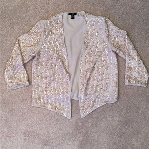 Blush pink sequin cardigan